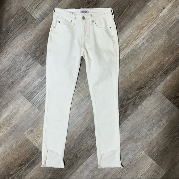 Dear John NEW step hem Joyrich Comfort Skinny white jeans stretch size 24 - Picture 2 of 7